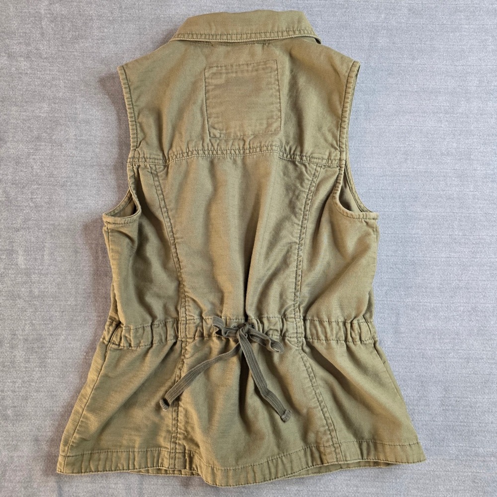 Hollister Utility Vest Womens Small Olive Green Excellent Cinched Cargo Jacket - Picture 5 of 13